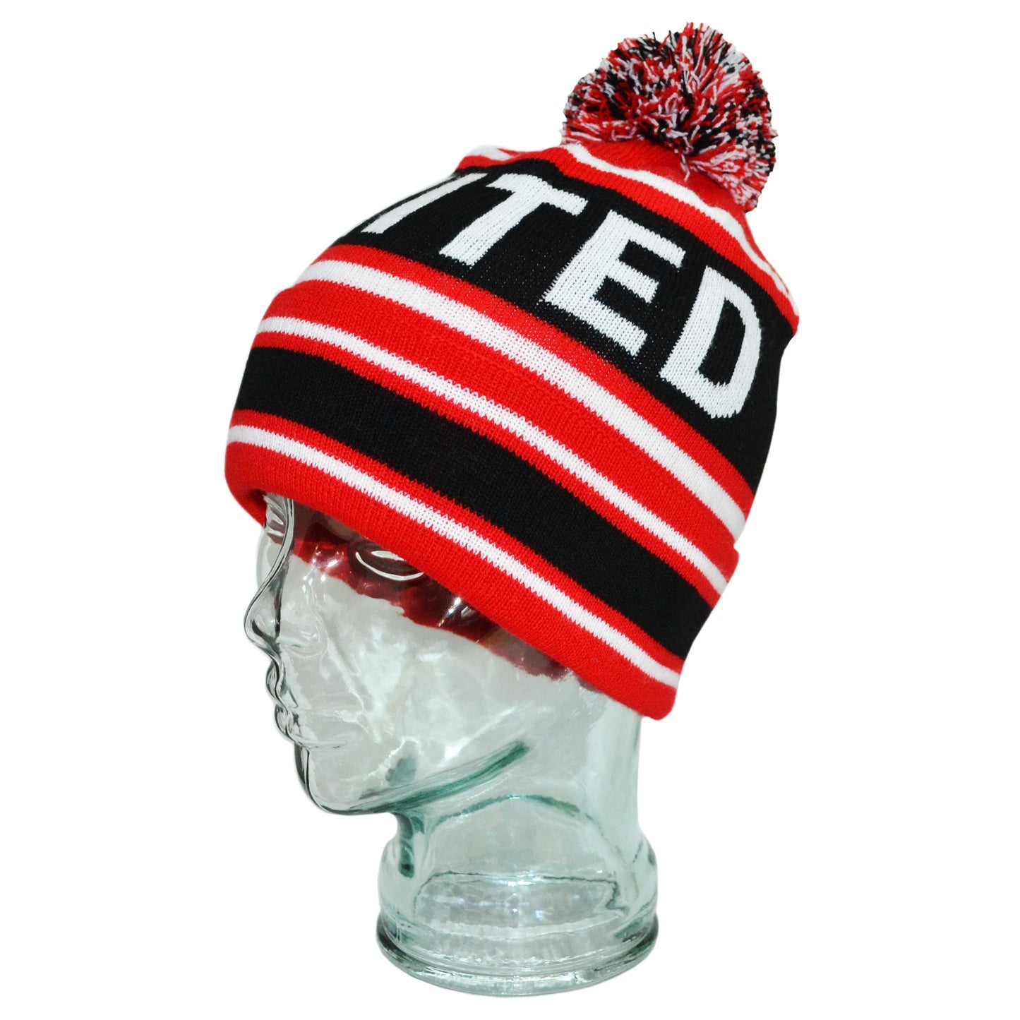 Manchester United Red Black White Bobble Hat