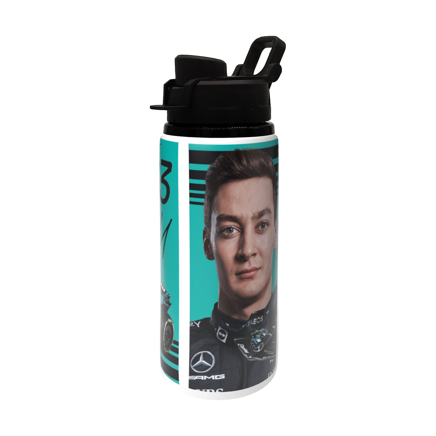 Russell F1 Bottle 600ml White - Black Lid