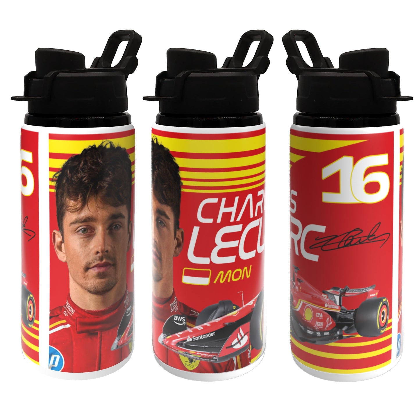 Leclerc F1 Bottle 600ml White - Black Lid