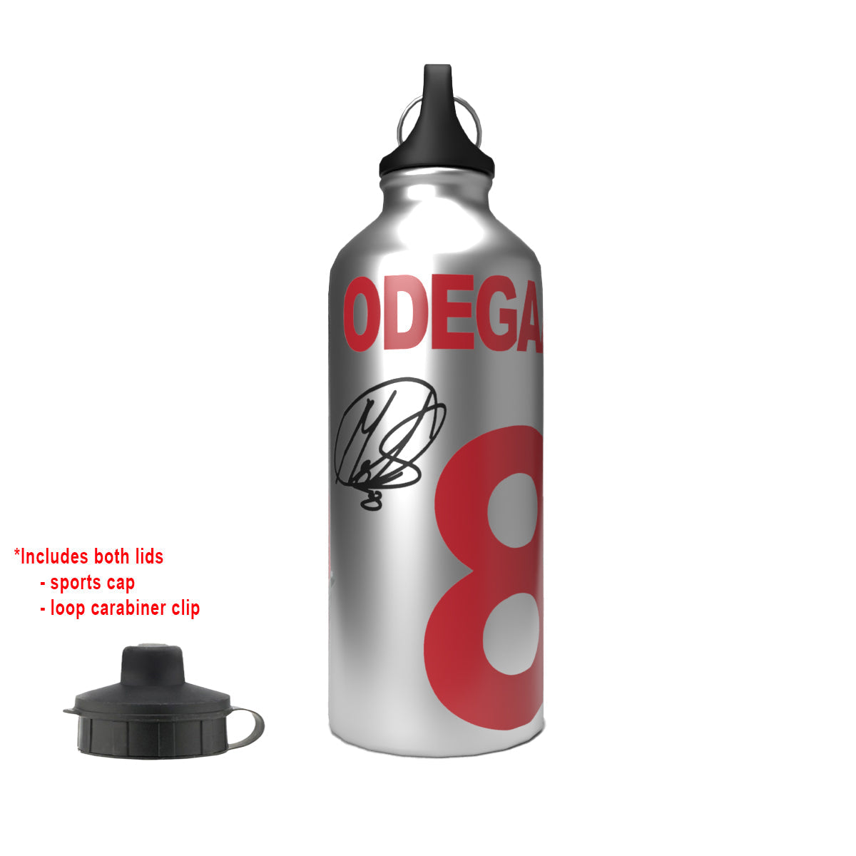 Odegaard 2-Lid Aluminium Water Bottle Silver