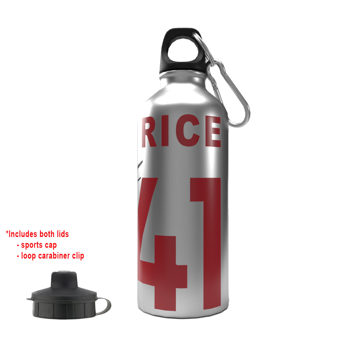 Rice 2-Lid Aluminium Water Bottle Silver