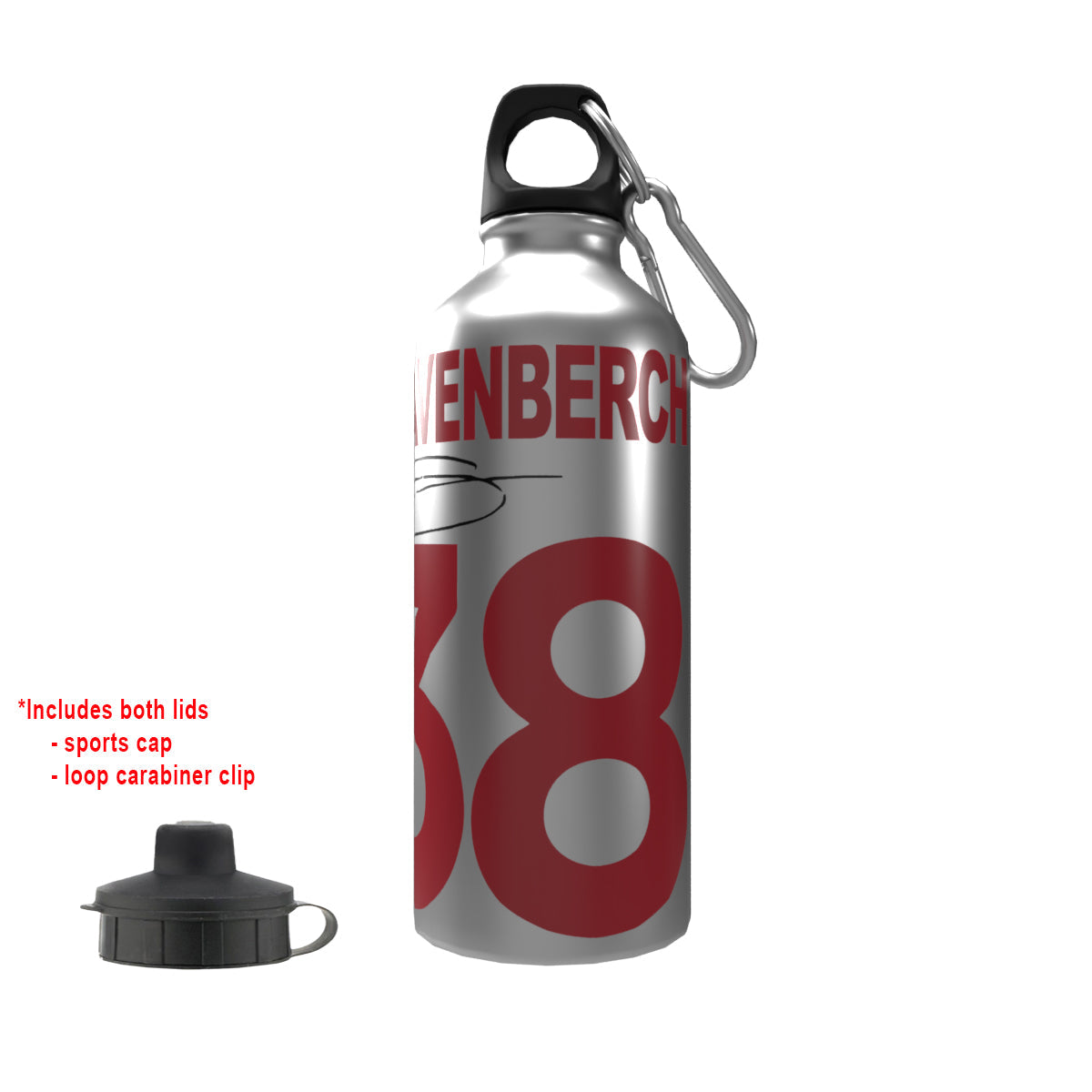 Gravenberch 2-Lid Aluminium Water Bottle Silver
