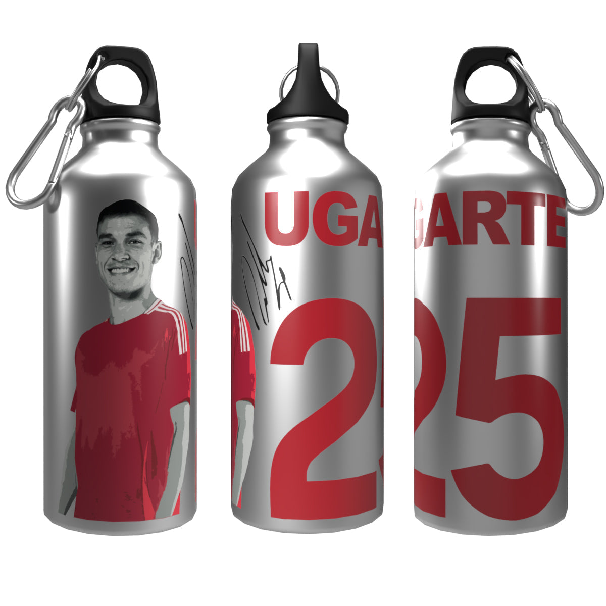 Ugarte 2-Lid Aluminium Water Bottle Silver