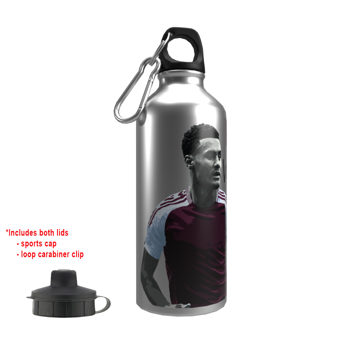 Watkins 2-Lid Aluminium Water Bottle Silver