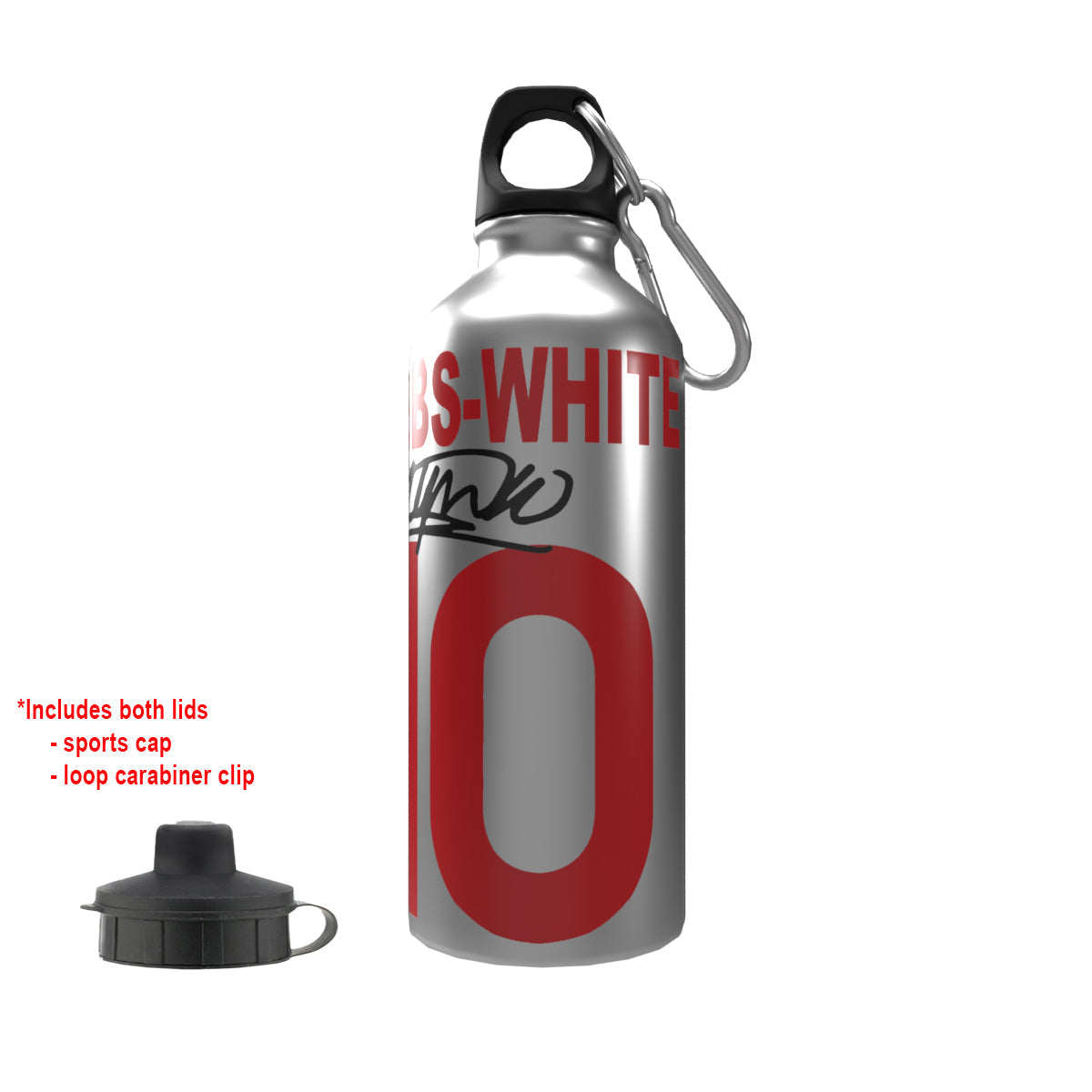 Gibbs-White Forest 2-Lid Aluminium Water Bottle Silver