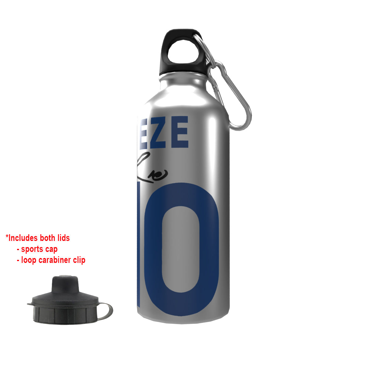 Eze Palace 2-Lid Aluminium Water Bottle Silver
