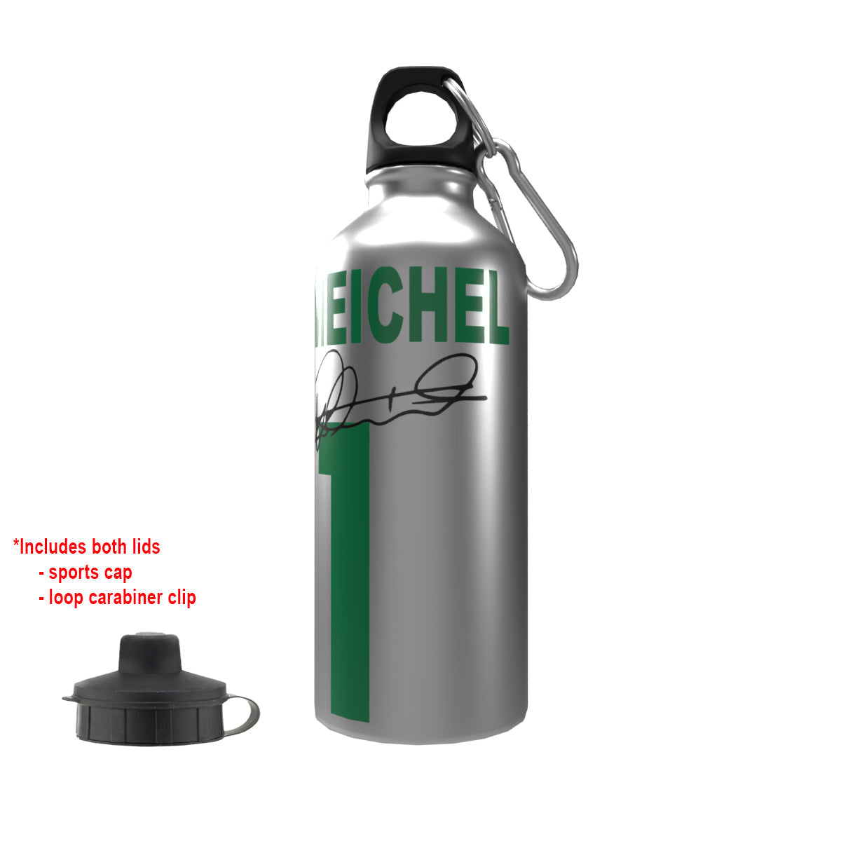 Schemichel Celts 2-Lid Aluminium Water Bottle Silver