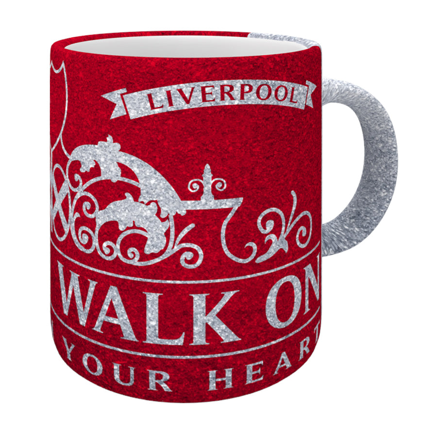Walk On Glitter Mug - Red/Silver