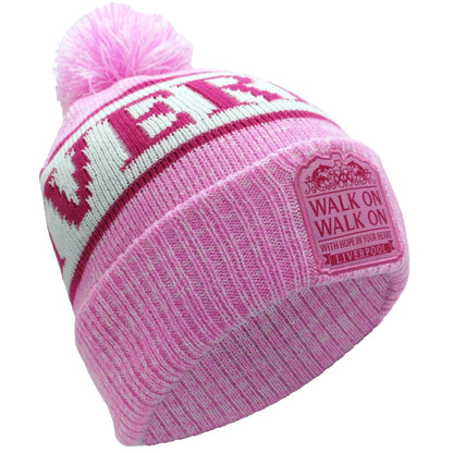 Liverpool Bobble Hat Pink, White & Magenta Patch Logo