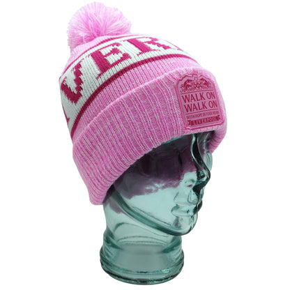Liverpool Bobble Hat Pink, White & Magenta Patch Logo