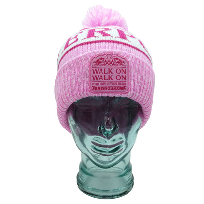 Liverpool Bobble Hat Pink, White & Magenta Patch Logo