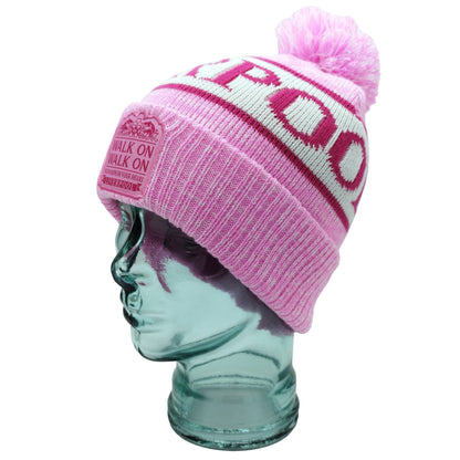 Liverpool Bobble Hat Pink, White & Magenta Patch Logo