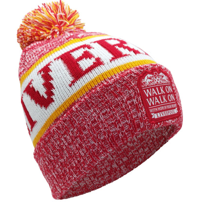Liverpool Bobble Hat Red, White & Yellow Patch Logo