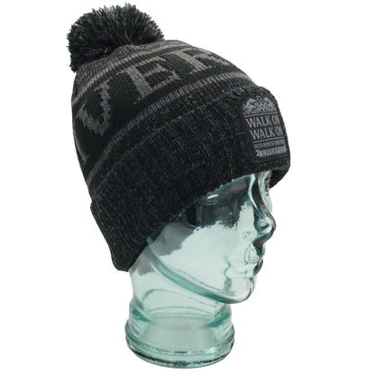 Liverpool Bobble Hat Black & Grey Patch Logo
