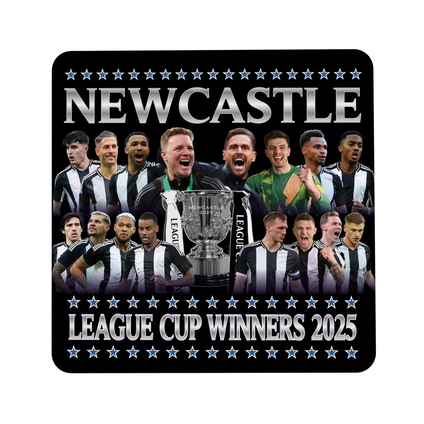 Newcastle League Cup Champions Trophy 2025 Coaster