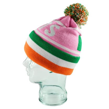 Celtic Pink Tri Colour Bobble Hat