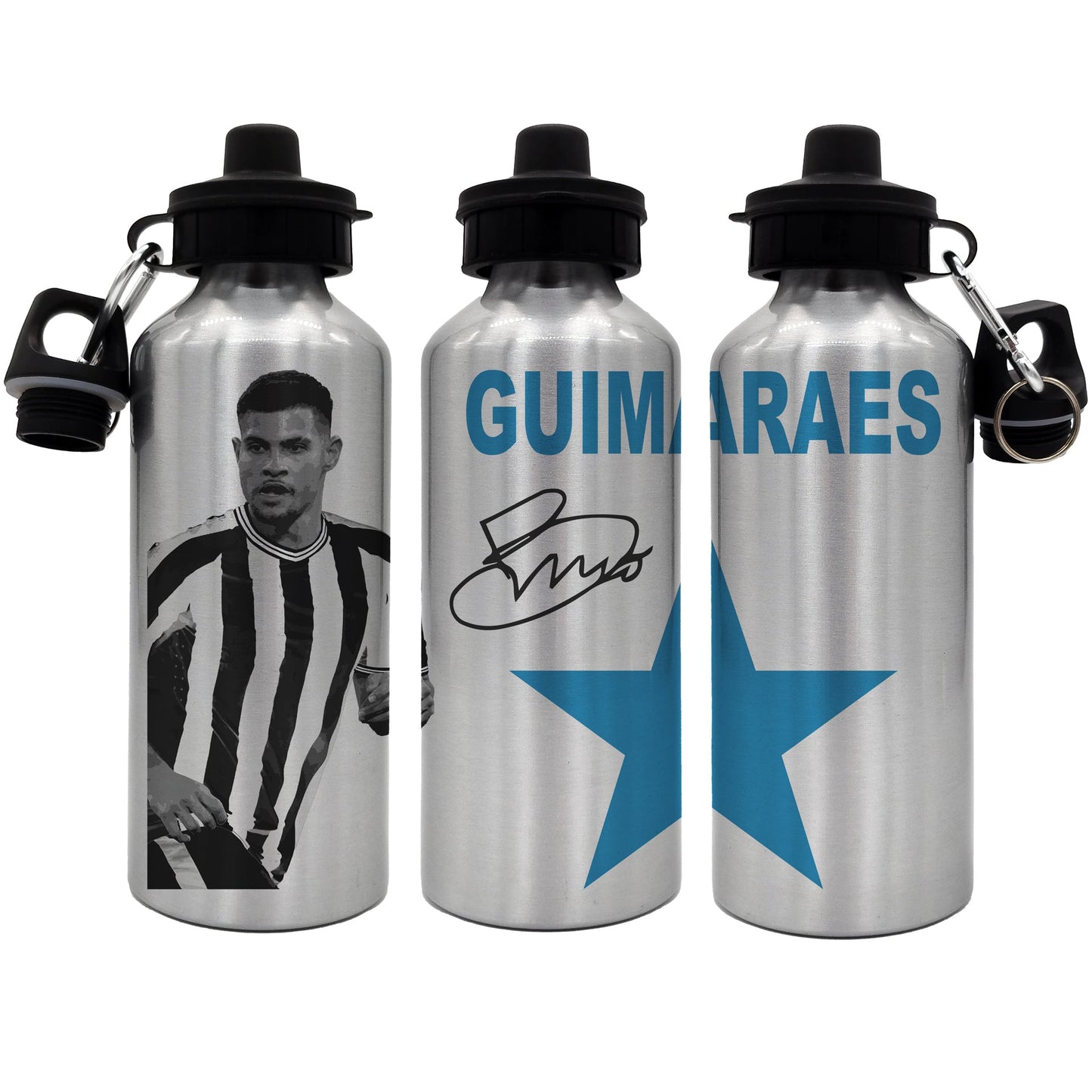 Guimaraes 2-Lid Aluminium Water Bottle Silver