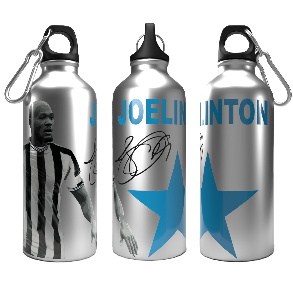 Joelinton 2-Lid Aluminium Water Bottle Silver