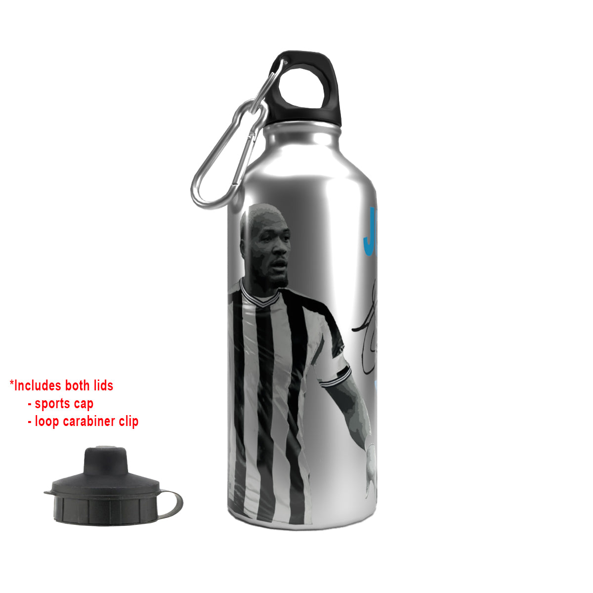 Joelinton 2-Lid Aluminium Water Bottle Silver