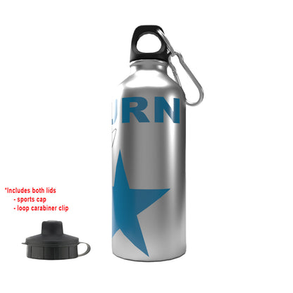 Burn 2-Lid Aluminium Water Bottle Silver