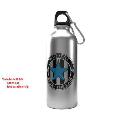 Howay the Lads 2-Lid Aluminium Water Bottle Silver