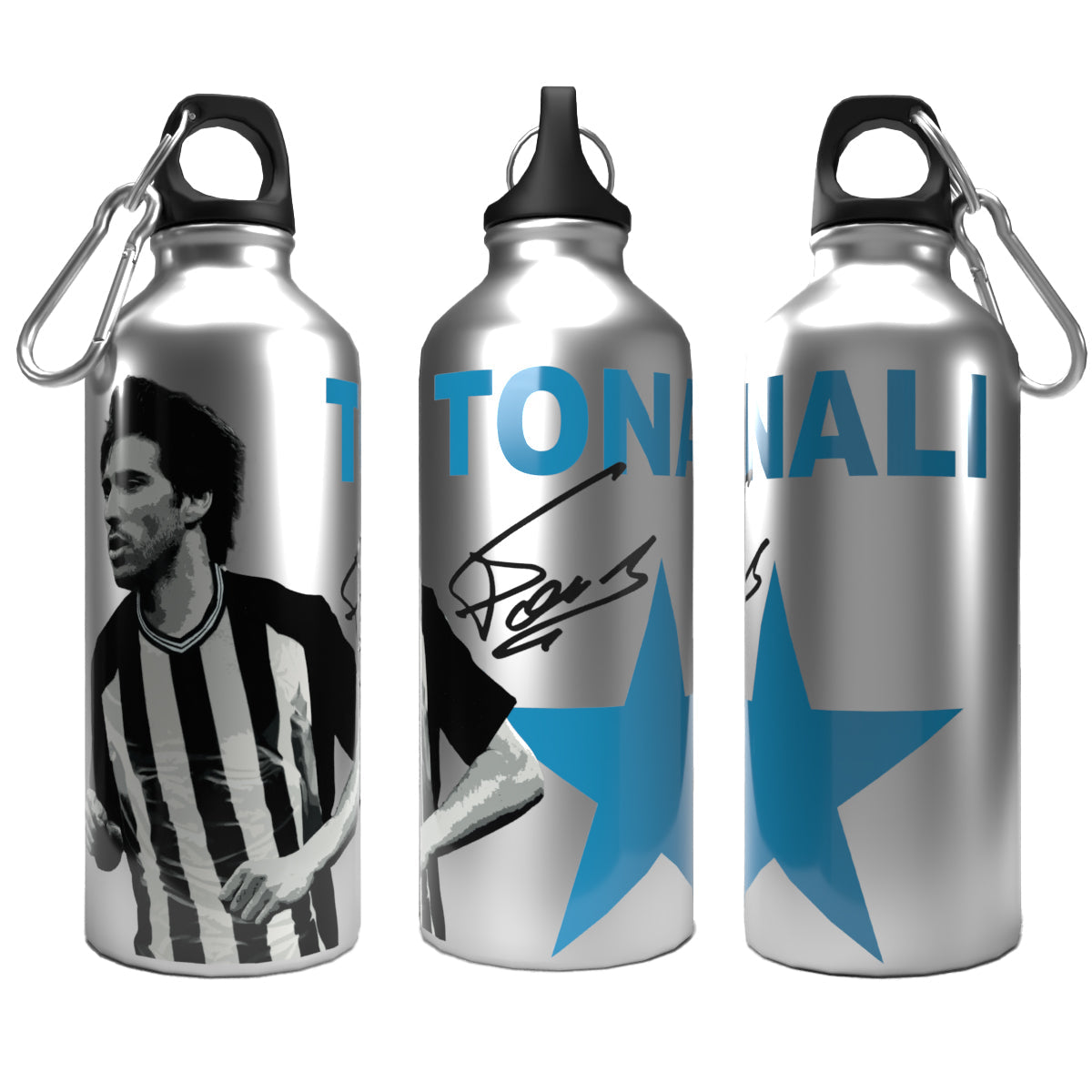 Tonali 2-Lid Aluminium Water Bottle Silver