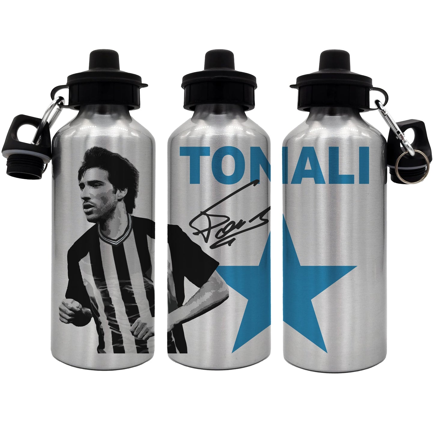Tonali 2-Lid Aluminium Water Bottle Silver