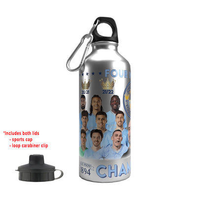 City League Champions 23/24 Team 2-Lid Aluminium Bottle Silver 600ml