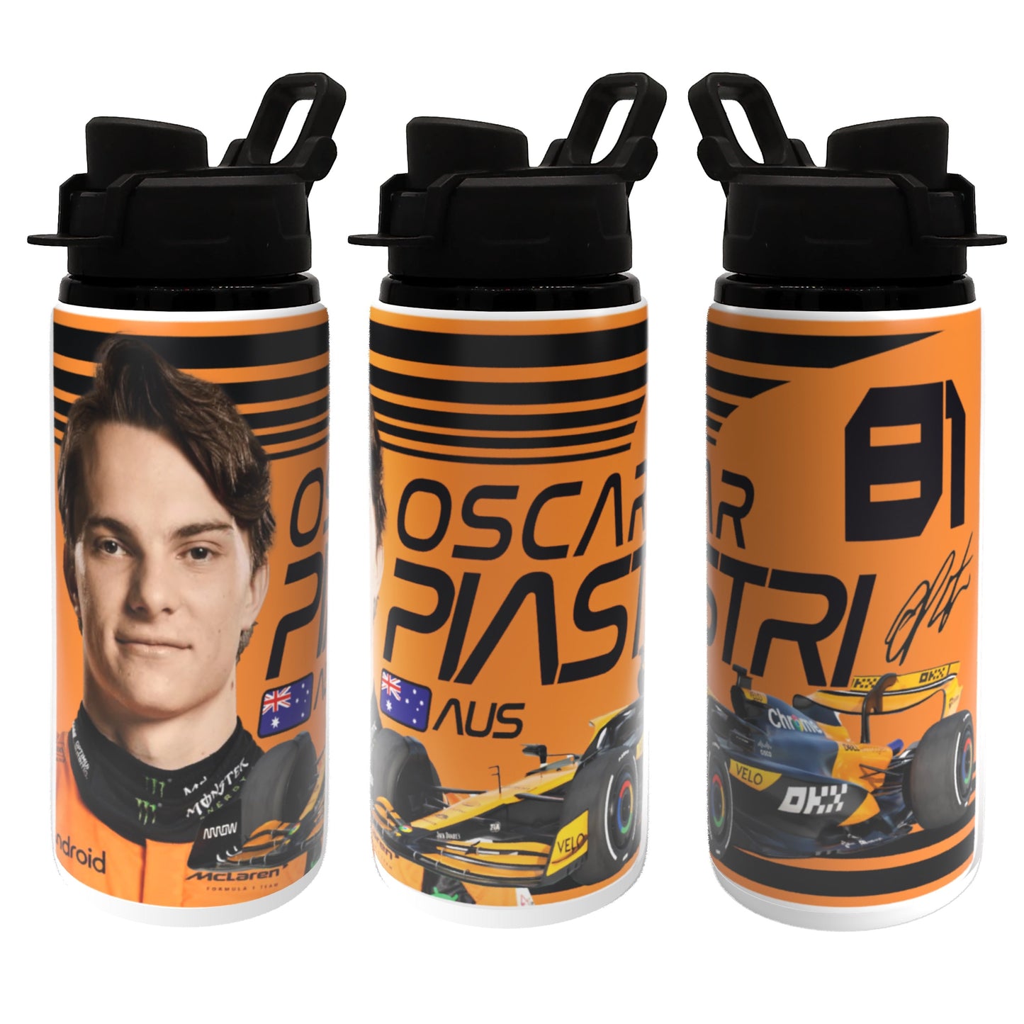 Piastri F1 Bottle 600ml White - Black Lid