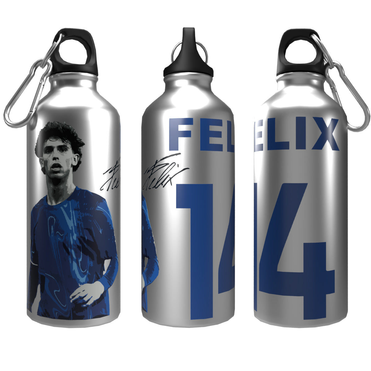 Felix 2-Lid Aluminium Water Bottle Silver