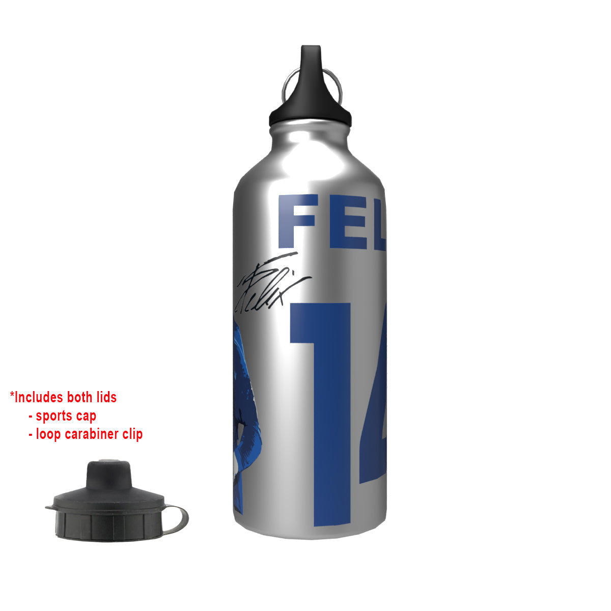Felix 2-Lid Aluminium Water Bottle Silver