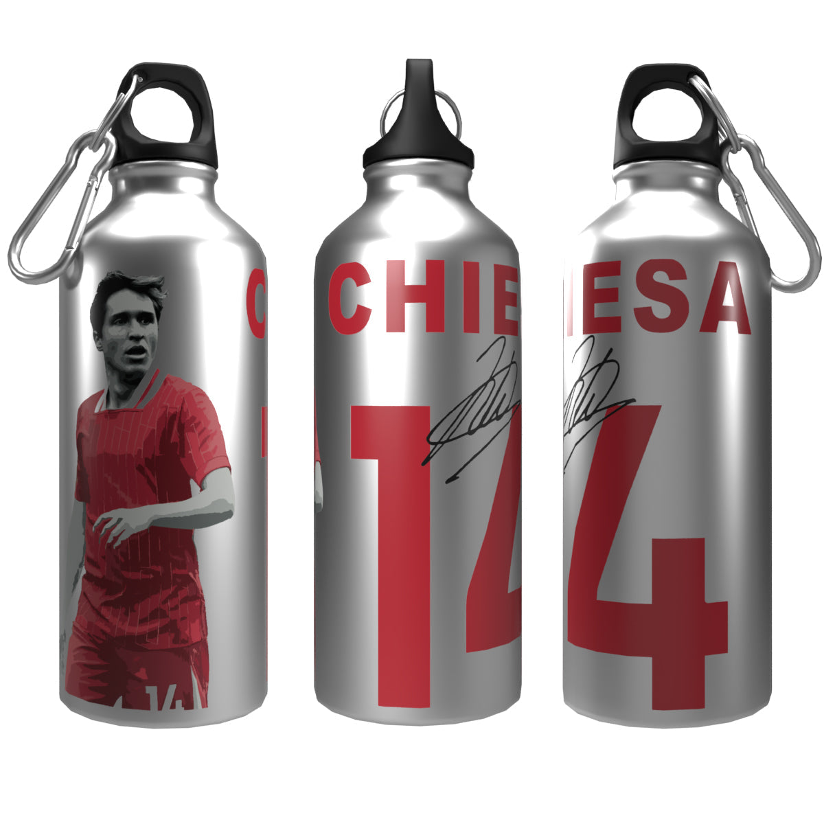 Chiesa 2-Lid Aluminium Water Bottle Silver