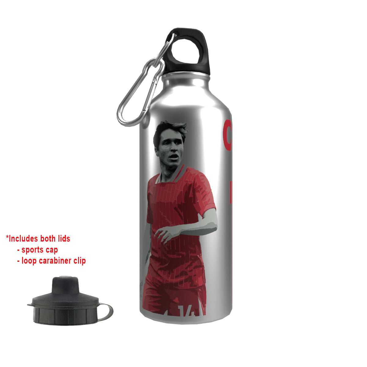 Chiesa 2-Lid Aluminium Water Bottle Silver