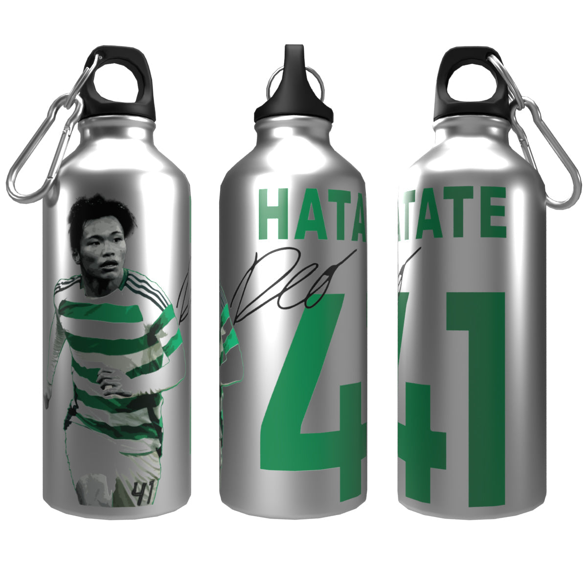 Hatate Celts 2-Lid Aluminium Water Bottle Silver