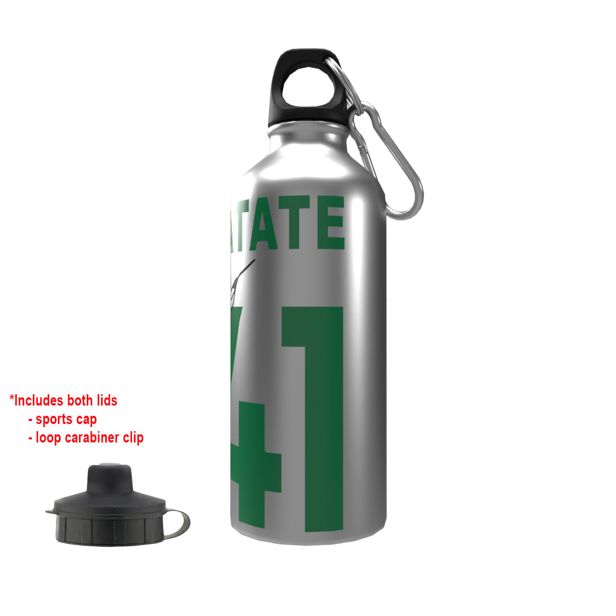 Hatate Celts 2-Lid Aluminium Water Bottle Silver