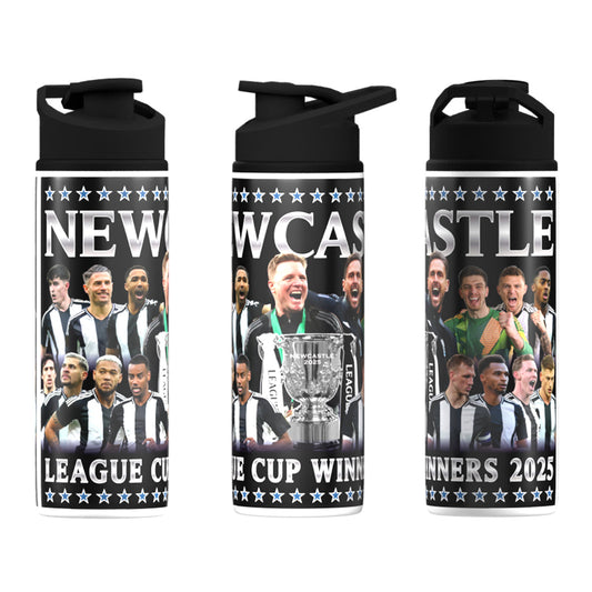 Newcastle League Cup Champions Trophy 2025 Big Mouth Bottle-White