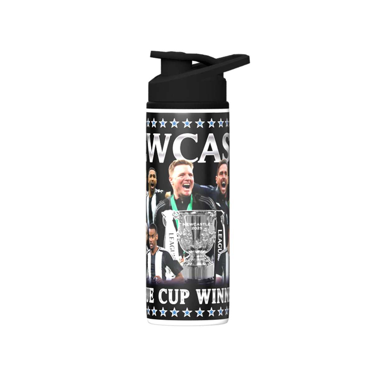 Newcastle League Cup Champions Trophy 2025 Big Mouth Bottle-White