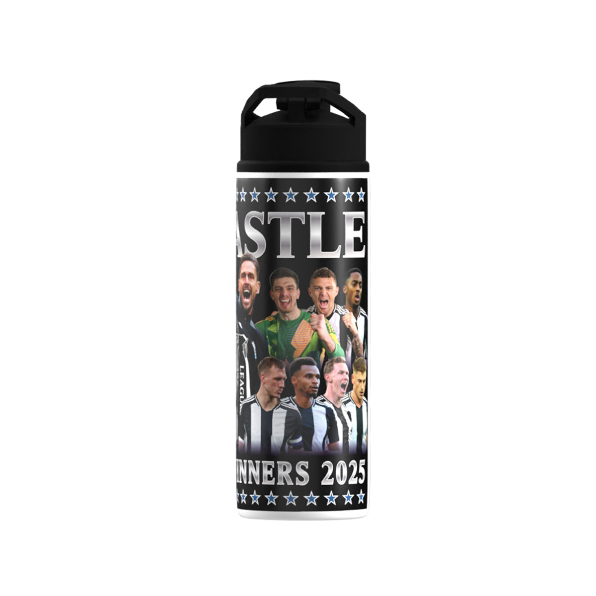 Newcastle League Cup Champions Trophy 2025 Big Mouth Bottle-White