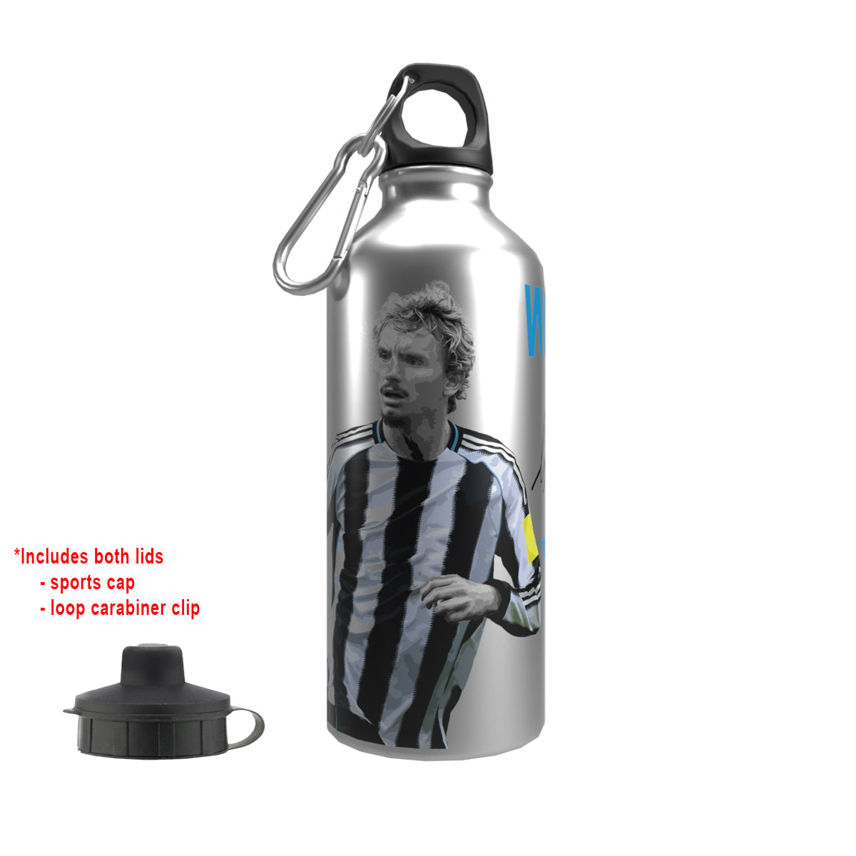 Woltemade Newcastle 2-Lid Aluminium Water Bottle Silver