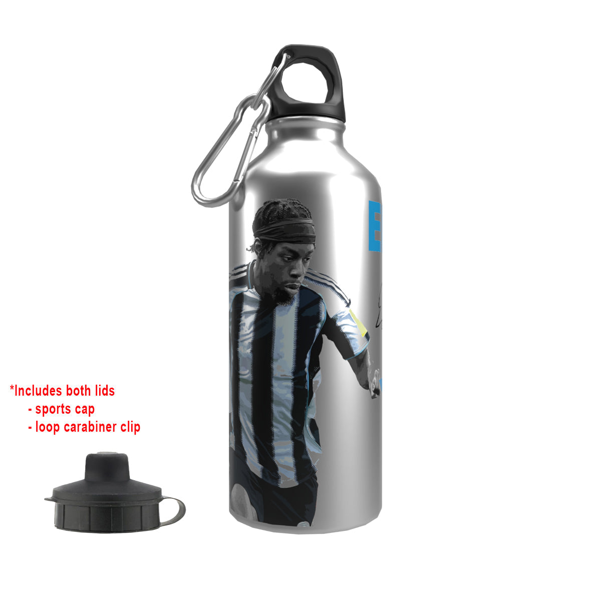 Elanga Newcastle 2-Lid Aluminium Water Bottle Silver