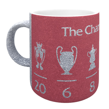 Liverpool Champions Wall Glitter Mug - Red/Silver