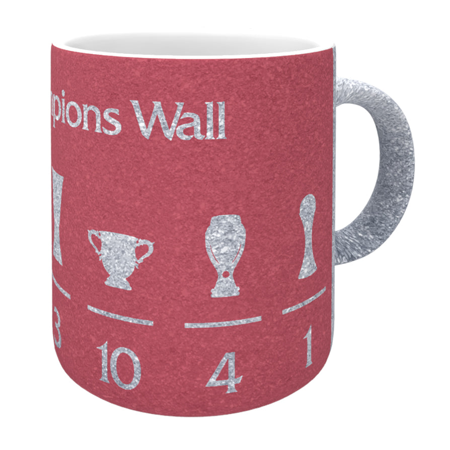 Liverpool Champions Wall Glitter Mug - Red/Silver