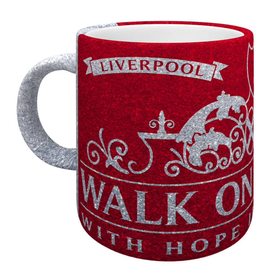 Walk On Glitter Mug - Red/Silver