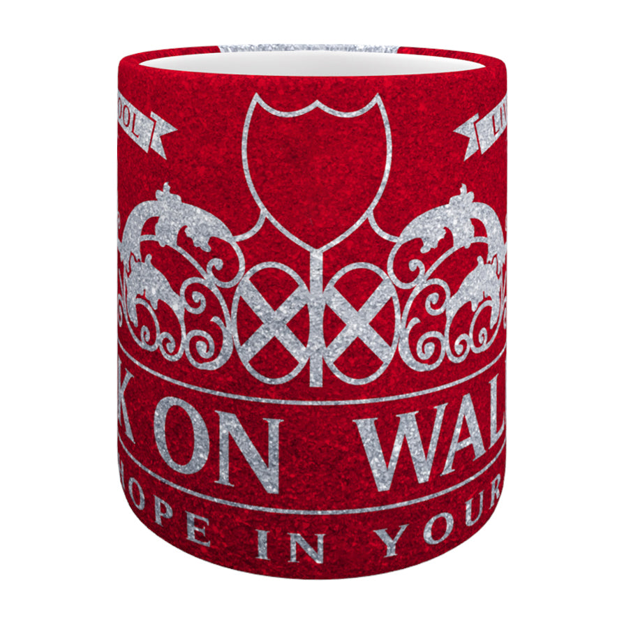 Walk On Glitter Mug - Red/Silver